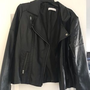 New Short Black Leather Jacket